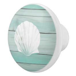Aqua Blue Seashell Imitats Muschel Drawer Knopf Keramikknauf