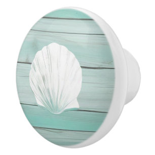 Aqua Blue Seashell Imitats Muschel Drawer Knopf Keramikknauf