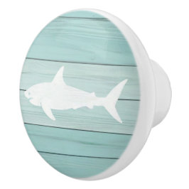 Aqua Blue Shark Imitats Holzklammer Keramikknauf