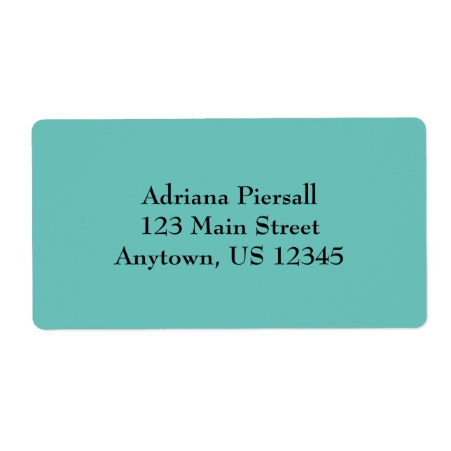 Aqua Blue Simple Schlicht Shipping Labels (Vorne)