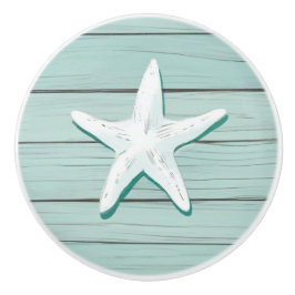 Aqua Blue Starfish Sea Star Imitate Holzklammer Keramikknauf