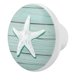Aqua Blue Starfish Sea Star Imitate Holzklammer Keramikknauf