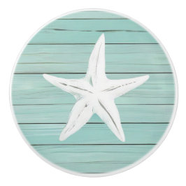 Aqua Blue Starfish Sea Star Imitate Holzklammer Keramikknauf
