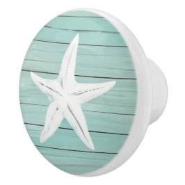 Aqua Blue Starfish Sea Star Imitate Holzklammer Keramikknauf