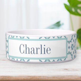 Aqua Blue Stars Dog Bowl Napf