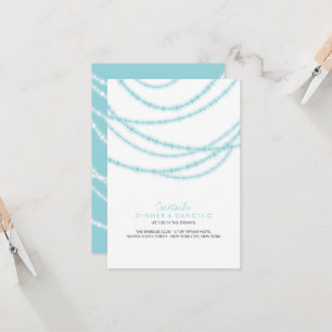 Aqua Blue Stilvolle Funkellichter Hochzeit Einladung