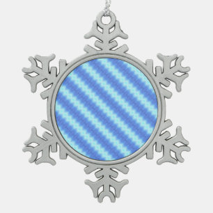 Aqua Blue Strick Crochet Strip Texturmuster Schneeflocken Zinn-Ornament
