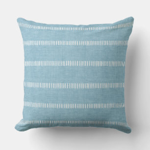 Aqua Blue Stripes Throw Kissen