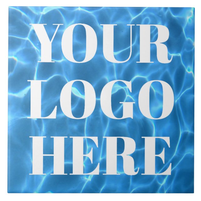 Aqua Blue Swimming Pool Photo for Your Logo Fliese (Vorderseite)