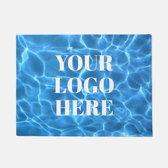 Aqua Blue Swimming Pool Photo for Your Logo Fußmatte (Vorderseite)
