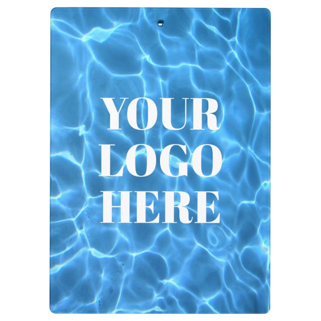 Aqua Blue Swimming Pool Photo for Your Logo Klemmbrett (Rückseite)