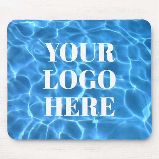 Aqua Blue Swimming Pool Photo for Your Logo Mousepad (Vorne)