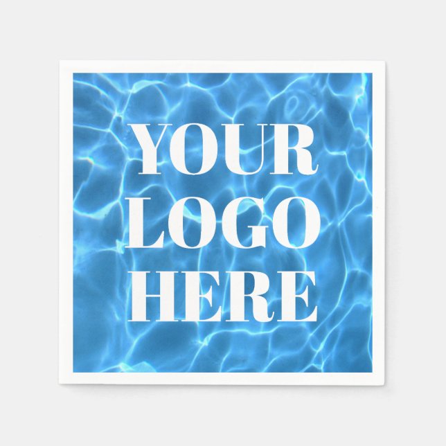 Aqua Blue Swimming Pool Photo for Your Logo Serviette (Vorderseite)