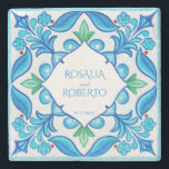 Aqua Blue Talavera Fliesen mit Monogramm Gastgesch Steinuntersetzer<br><div class="desc">Personalisierte praktische Gastgeschenke Hochzeiten mexikanische Talavera Gastgeschenke Hochzeiten mit Monogramm maßgeschneiderte Stein-Untersetzer Vorlage Aqua Blue Azulejo Talavera Spanisch Mexikanische Fliesen elegante HochzeitsUntersetzer personalisierte Gefälligkeiten,  lebhafte,  fette Farben angepasste Untersetzer personalisiert Hochzeitsempfang Dekor personalisiert talavera bevorzugt</div>