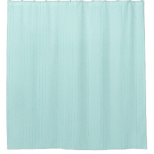 Aqua Blue Türkis Aquamarin Weiß Zickzack Duschvorhang