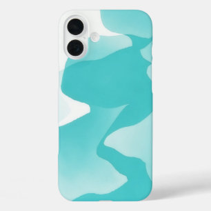 Aqua Blue Turquoise Abstrakt Art IPhone Fall 16 Plus Hülle