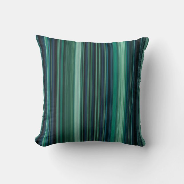 Aqua Blue und aquamarine Streifen Kissen (Vorderseite)