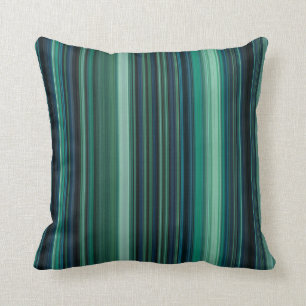 Aqua Blue und aquamarine Streifen Kissen