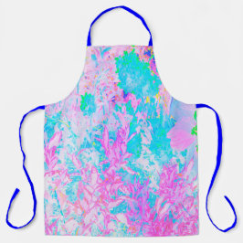 Aqua Blue und Hot Pink Hydrangea Landschaft Schürze