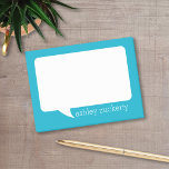 Aqua Blue und White Talk Blubble Personalisierter  Post-it Klebezettel<br><div class="desc">A delightful cartoon design for you to send message. If you need to adjust the artwork,  click on the customize it button and make changes.</div>