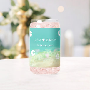 Aqua Blue Water Beach Hochzeiten Individuelle Name Dosenglas