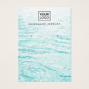 Aqua Blue Water Custom Logo Ohrring Display Karte