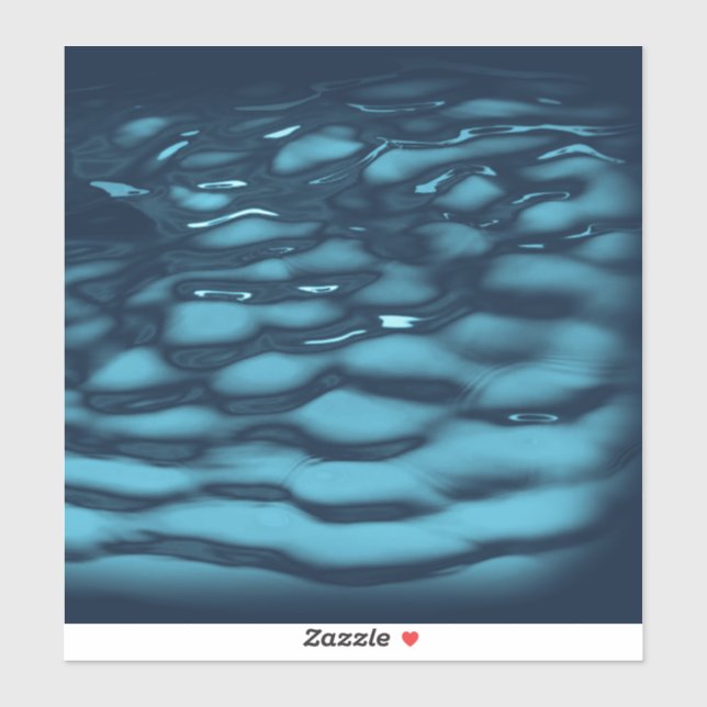 Aqua Blue Water Waves Aufkleber (Blatt)