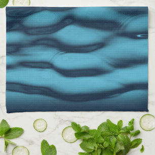 Aqua Blue Water Waves Geschirrtuch