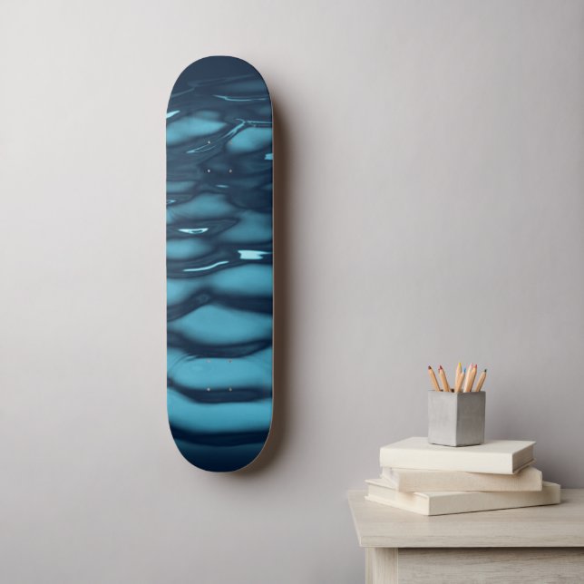 Aqua Blue Water Waves Skateboard (Wandkunst)