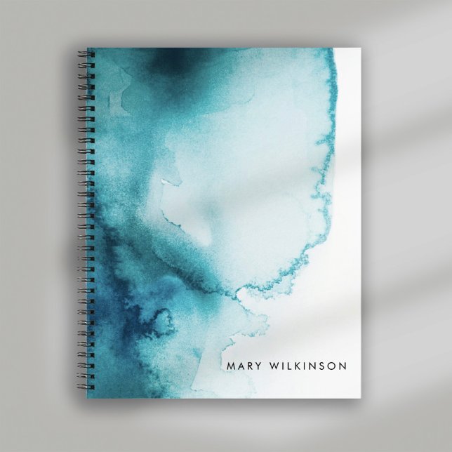 Aqua Blue Watercolor Hintergrund Notizbuch (Aqua Blue Watercolor Background Notebook)