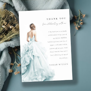 Aqua Blue Wedding Gown Brautparty Vielen Dank Einladung