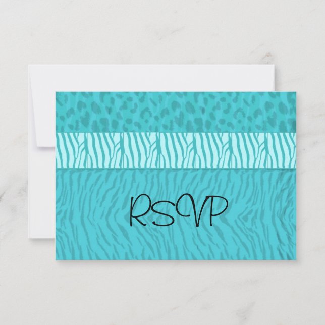 Aqua Blue Wedding RSVP (Vorderseite)