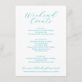 Aqua Blue Weekend Events Ocean Waves Beach Hochzei Begleitkarte