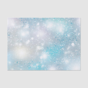 Aqua Blue White Bokeh Birthday Seidenpapier