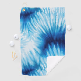 Aqua Blue White Gefärbte Krawatte Golfhandtuch