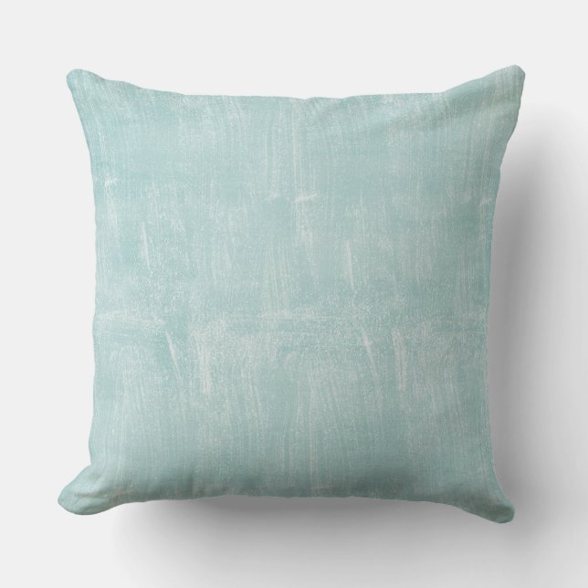 Aqua Blue White Ocean Shore Kissen (Vorderseite)