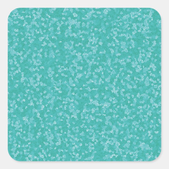 Aqua Blue & White Square Umschlag Aufkleber (Vorderseite)