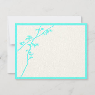 Aqua Blue Wild Blume Branch Wedding RSVP