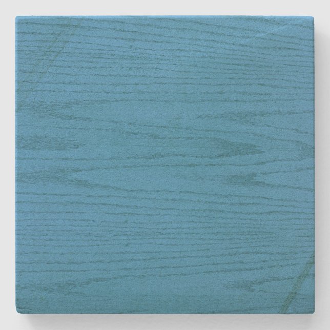 Aqua Blue Woodgrain Square Untersetzer (Vorderseite)