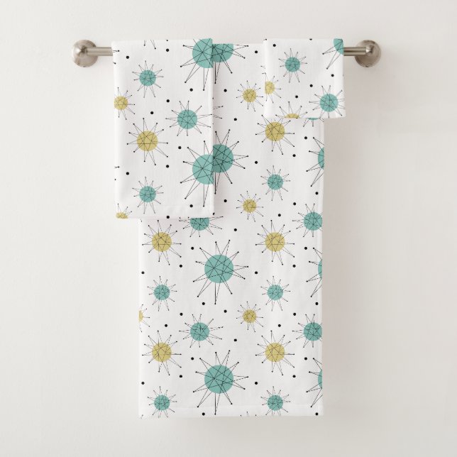 Aqua Blue Yellow Franciscan Starburst milieu du si (En situation)