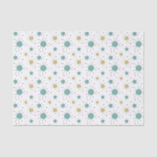 Aqua Blue Yellow Franciscan Sternexplosion Mitte J Seidenpapier