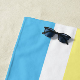 Aqua Blue Yellow White Cabana Strip Strandtuch