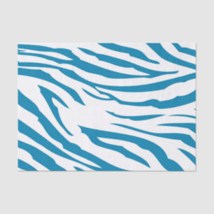 Aqua Blue Zebra Print Seidenpapier