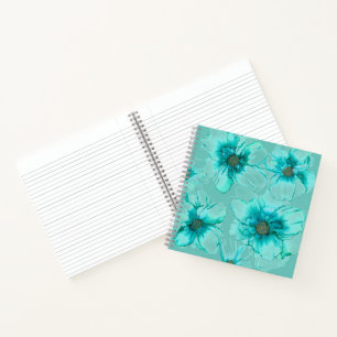Aqua Blume Square Notebook Notizbuch
