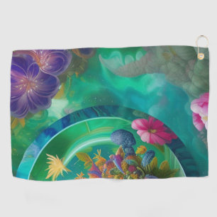 Aqua Blumen Abstract Unterwasser Garten Golfhandtuch