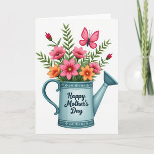 Aqua-Blumen-Frühlingskarte Karte