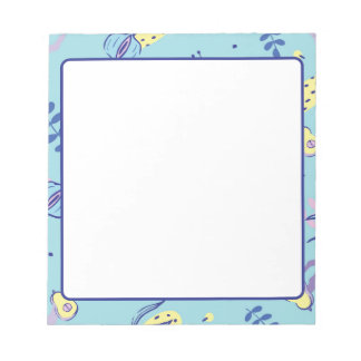 Aqua Blumenmuster Alltag Notizblock