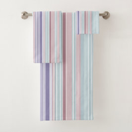 Aqua, Blush and Lavender Stripes
