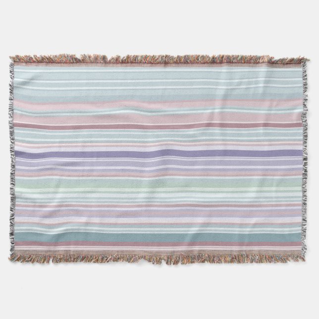 Aqua, Blush and Lavender Stripes Decke (Vorderseite)