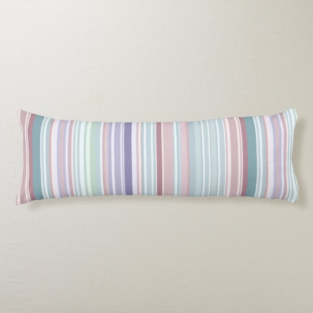 Aqua, Blush and Lavender Stripes Seitenschläferkissen (Vorderseite)